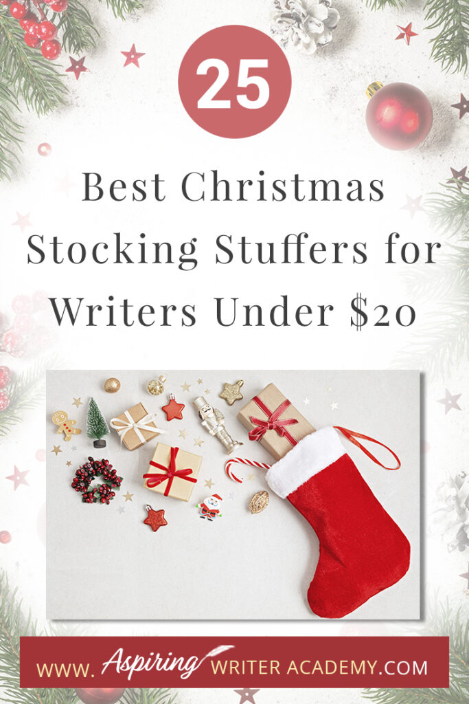 Are you struggling to find fun Christmas stocking stuffers for the writer in your life? If you need ideas and inspiration for gifts while sticking to a budget, you are in luck! We have gathered a list of the 25 Best Christmas Stocking Stuffers for Writers Under $20. We hope that this list can help you get ahead of the holiday season and help you find unique and creative stocking stuffers that a writer, editor, or critique partner will absolutely love.