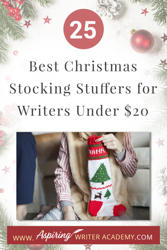 Are you struggling to find fun Christmas stocking stuffers for the writer in your life? If you need ideas and inspiration for gifts while sticking to a budget, you are in luck! We have gathered a list of the 25 Best Christmas Stocking Stuffers for Writers Under $20. We hope that this list can help you get ahead of the holiday season and help you find unique and creative stocking stuffers that a writer, editor, or critique partner will absolutely love.