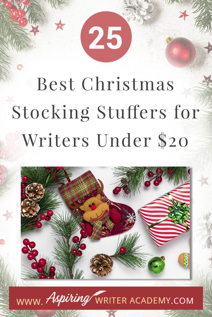 Are you struggling to find fun Christmas stocking stuffers for the writer in your life? If you need ideas and inspiration for gifts while sticking to a budget, you are in luck! We have gathered a list of the 25 Best Christmas Stocking Stuffers for Writers Under $20. We hope that this list can help you get ahead of the holiday season and help you find unique and creative stocking stuffers that a writer, editor, or critique partner will absolutely love.