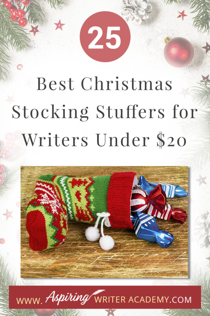 Are you struggling to find fun Christmas stocking stuffers for the writer in your life? If you need ideas and inspiration for gifts while sticking to a budget, you are in luck! We have gathered a list of the 25 Best Christmas Stocking Stuffers for Writers Under $20. We hope that this list can help you get ahead of the holiday season and help you find unique and creative stocking stuffers that a writer, editor, or critique partner will absolutely love.