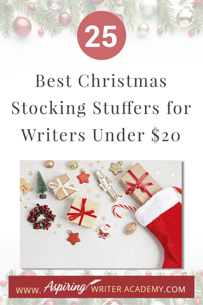 Are you struggling to find fun Christmas stocking stuffers for the writer in your life? If you need ideas and inspiration for gifts while sticking to a budget, you are in luck! We have gathered a list of the 25 Best Christmas Stocking Stuffers for Writers Under $20. We hope that this list can help you get ahead of the holiday season and help you find unique and creative stocking stuffers that a writer, editor, or critique partner will absolutely love.