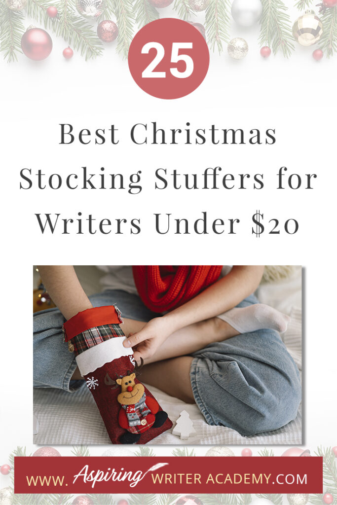 Are you struggling to find fun Christmas stocking stuffers for the writer in your life? If you need ideas and inspiration for gifts while sticking to a budget, you are in luck! We have gathered a list of the 25 Best Christmas Stocking Stuffers for Writers Under $20. We hope that this list can help you get ahead of the holiday season and help you find unique and creative stocking stuffers that a writer, editor, or critique partner will absolutely love.