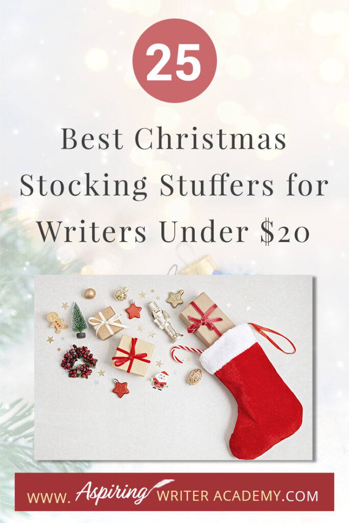 Are you struggling to find fun Christmas stocking stuffers for the writer in your life? If you need ideas and inspiration for gifts while sticking to a budget, you are in luck! We have gathered a list of the 25 Best Christmas Stocking Stuffers for Writers Under $20. We hope that this list can help you get ahead of the holiday season and help you find unique and creative stocking stuffers that a writer, editor, or critique partner will absolutely love.