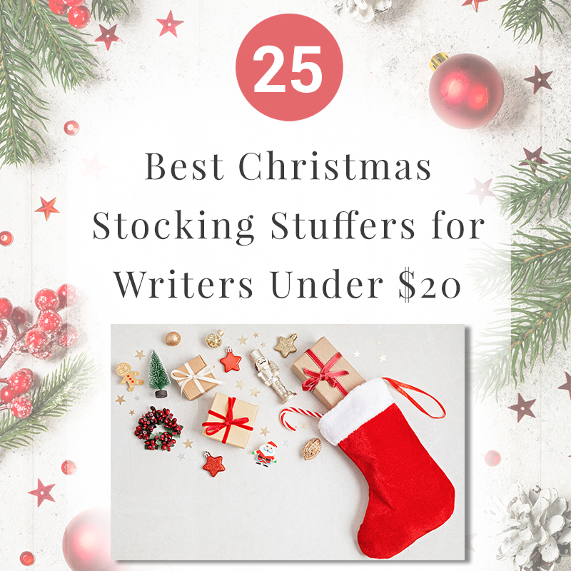 Are you struggling to find fun Christmas stocking stuffers for the writer in your life? If you need ideas and inspiration for gifts while sticking to a budget, you are in luck! We have gathered a list of the 25 Best Christmas Stocking Stuffers for Writers Under $20. We hope that this list can help you get ahead of the holiday season and help you find unique and creative stocking stuffers that a writer, editor, or critique partner will absolutely love.