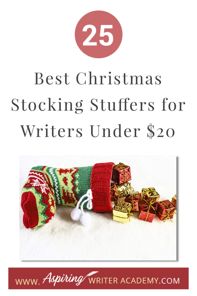 Are you struggling to find fun Christmas stocking stuffers for the writer in your life? If you need ideas and inspiration for gifts while sticking to a budget, you are in luck! We have gathered a list of the 25 Best Christmas Stocking Stuffers for Writers Under $20. We hope that this list can help you get ahead of the holiday season and help you find unique and creative stocking stuffers that a writer, editor, or critique partner will absolutely love.