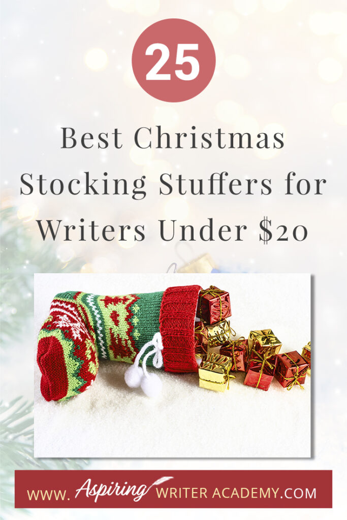 Are you struggling to find fun Christmas stocking stuffers for the writer in your life? If you need ideas and inspiration for gifts while sticking to a budget, you are in luck! We have gathered a list of the 25 Best Christmas Stocking Stuffers for Writers Under $20. We hope that this list can help you get ahead of the holiday season and help you find unique and creative stocking stuffers that a writer, editor, or critique partner will absolutely love.