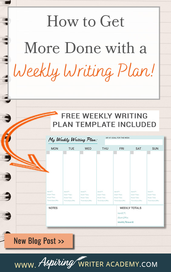 Do you schedule blocks of time to focus on writing your novel each week? Or is writing a hit or miss depending on your personal life? Does having a plan seem too rigid? Are you frustrated because you are not achieving the goals you set out to do weekly, in a month, 90 days, or a year? In How to Get More Done with a Weekly Writing Plan, we show you how to create a flexible plan to help you write more, track your progress, keep you accountable, and celebrate your success.