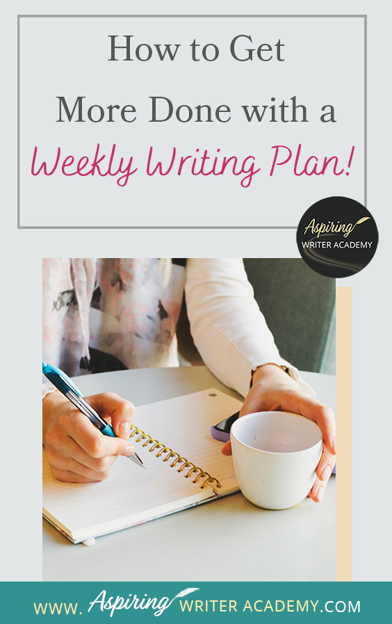 Do you schedule blocks of time to focus on writing your novel each week? Or is writing a hit or miss depending on your personal life? Does having a plan seem too rigid? Are you frustrated because you are not achieving the goals you set out to do weekly, in a month, 90 days, or a year? In How to Get More Done with a Weekly Writing Plan, we show you how to create a flexible plan to help you write more, track your progress, keep you accountable, and celebrate your success.