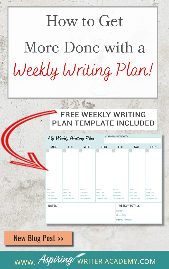 Do you schedule blocks of time to focus on writing your novel each week? Or is writing a hit or miss depending on your personal life? Does having a plan seem too rigid? Are you frustrated because you are not achieving the goals you set out to do weekly, in a month, 90 days, or a year? In How to Get More Done with a Weekly Writing Plan, we show you how to create a flexible plan to help you write more, track your progress, keep you accountable, and celebrate your success.