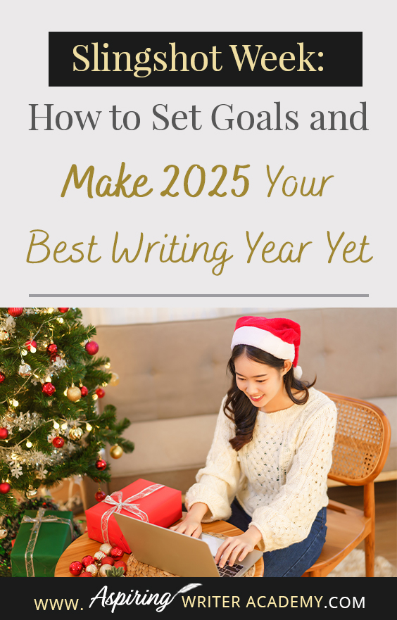 Ready to turn your writing dreams into reality in 2025? 🌟 Discover how 'Slingshot Week' can help you reflect, recharge, and set actionable goals for your next writing project. Perfect for new authors and fiction writers! 🖊️📖 #WritingJourney #FictionWriting #WritingGoals #AuthorsLife #NewAuthors #GoalSetting #WritingTips