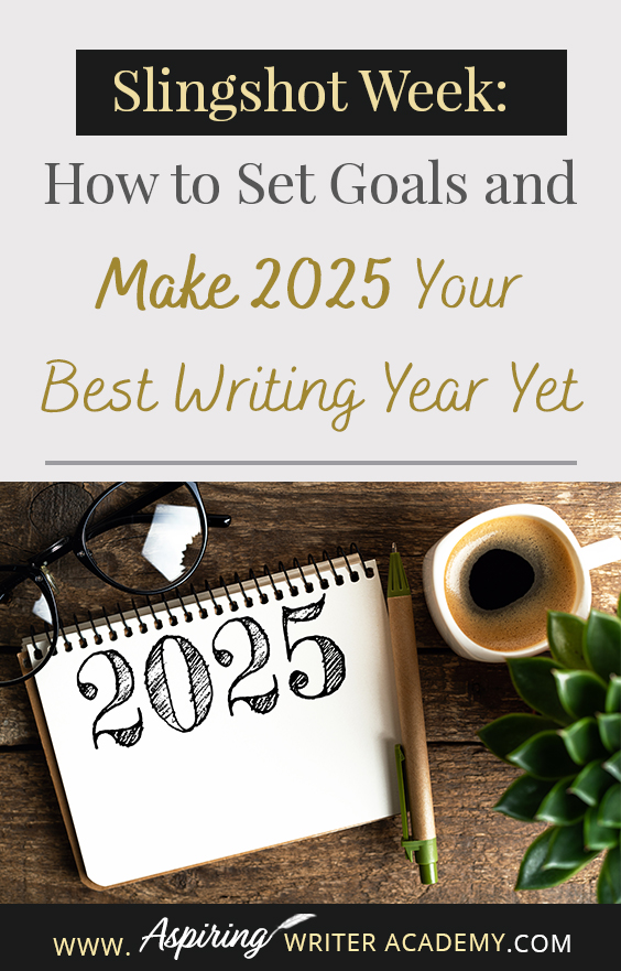 ✨ Ready to make 2025 your most productive writing year yet? 🌟 Discover how a 'Slingshot Week' can help you reflect, refresh, and set actionable writing goals! Whether you're a new author or a seasoned pro, this guide will inspire you to dream big and stay on track. 🖊️📖 #WritingGoals #FictionWriting #WritingTips #AuthorsLife #SetGoals #NewAuthors #WritingBooks #WritingJourney #WritingInspiration