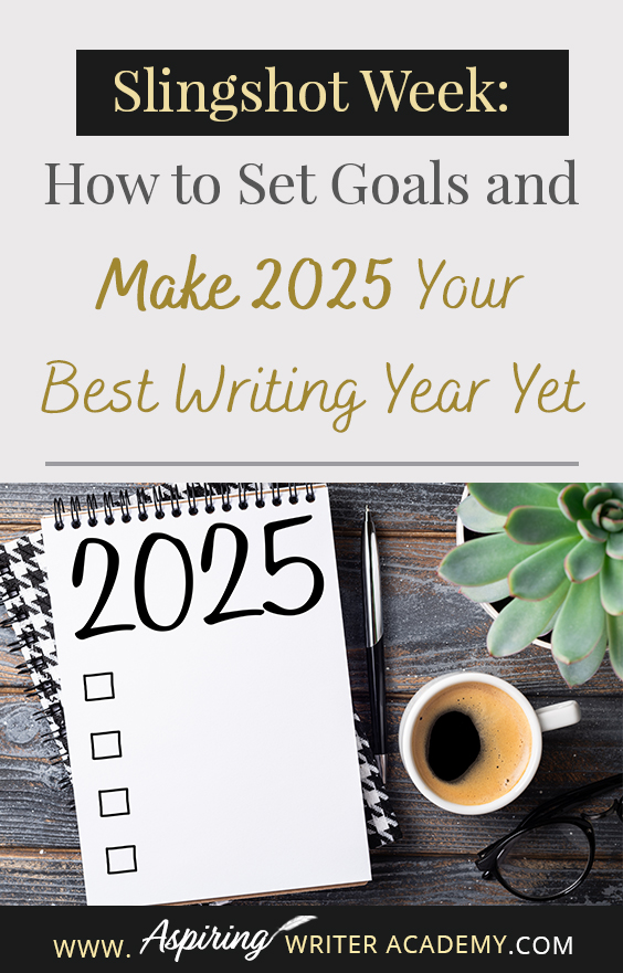 ✨ Ready to make 2025 your most productive writing year yet? 🌟 Discover how a 'Slingshot Week' can help you reflect, refresh, and set actionable writing goals! Whether you're a new author or a seasoned pro, this guide will inspire you to dream big and stay on track. 🖊️📖 #WritingGoals #FictionWriting #WritingTips #AuthorsLife #SetGoals #NewAuthors #WritingBooks #WritingJourney #WritingInspiration