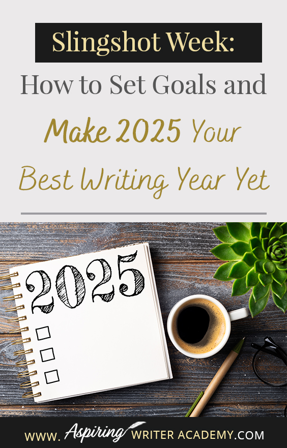 ✨ Ready to make 2025 your most productive writing year yet? 🌟 Discover how a 'Slingshot Week' can help you reflect, refresh, and set actionable writing goals! Whether you're a new author or a seasoned pro, this guide will inspire you to dream big and stay on track. 🖊️📖 #WritingGoals #FictionWriting #WritingTips #AuthorsLife #SetGoals #NewAuthors #WritingBooks #WritingJourney #WritingInspiration