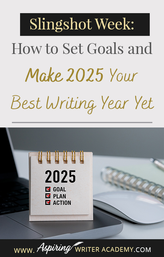 🎯 Start 2025 strong with our 'Slingshot Week' guide! Refresh, reflect, and set intentional writing goals to achieve your dreams. Perfect for fiction writers and new authors ready to take their craft to the next level. ✨📚 #WritingTips #FictionWriting #AuthorsLife #WritingGoals #NewAuthors #WritingJourney #GoalSetting